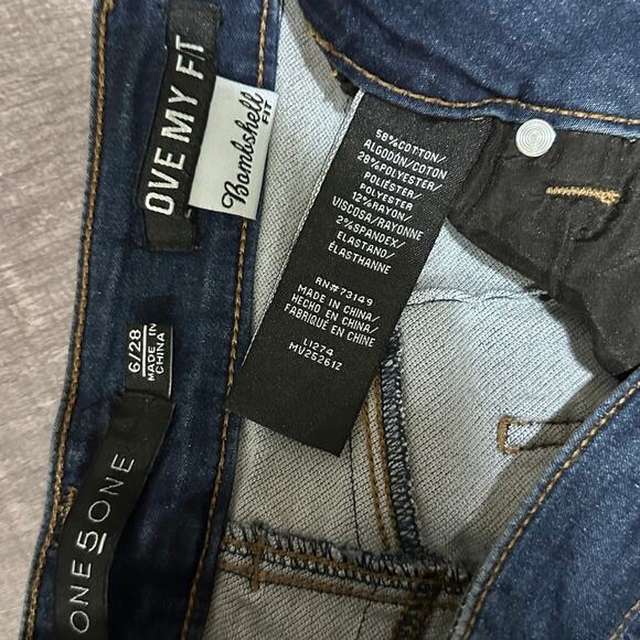 One 5 One Dark Wash Skinny Jean NEW Women 6 / 28 (28X28) High Rise Bombshell Fit - Picture 5 of 5